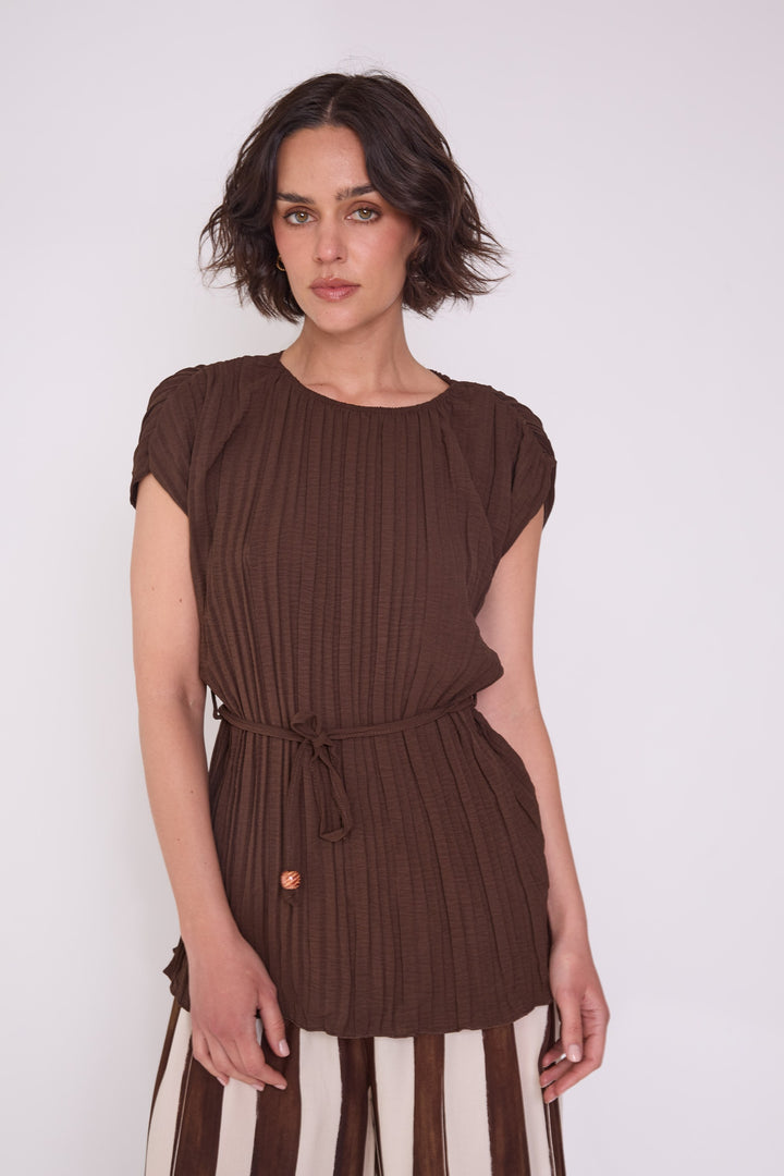 Blusa Carmen café