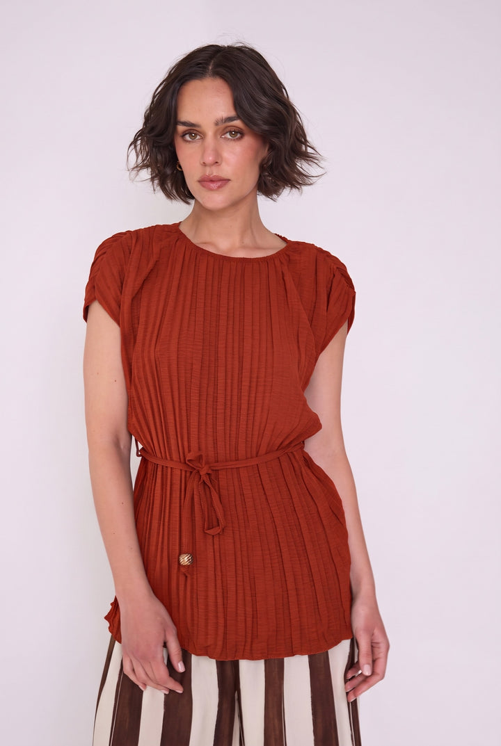Blusa Carmen terracota