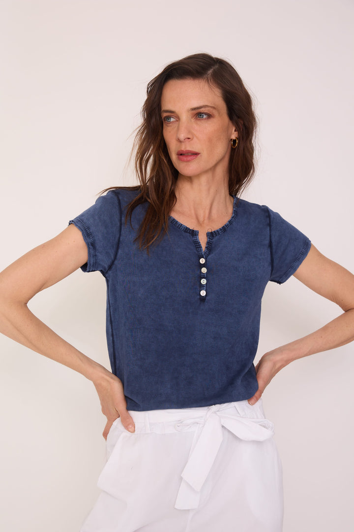 Polera Flora azul