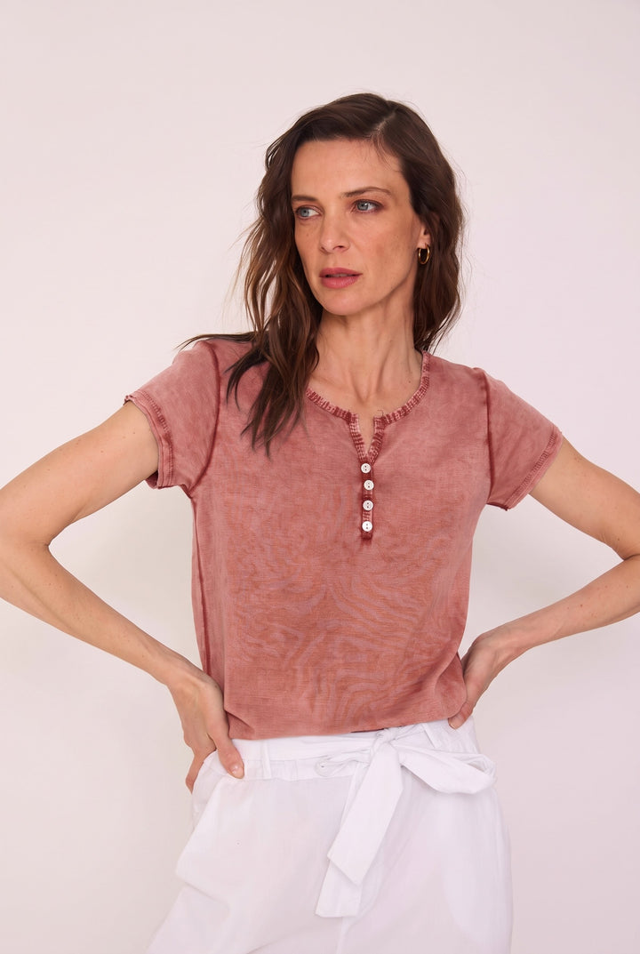 Polera Flora damasco