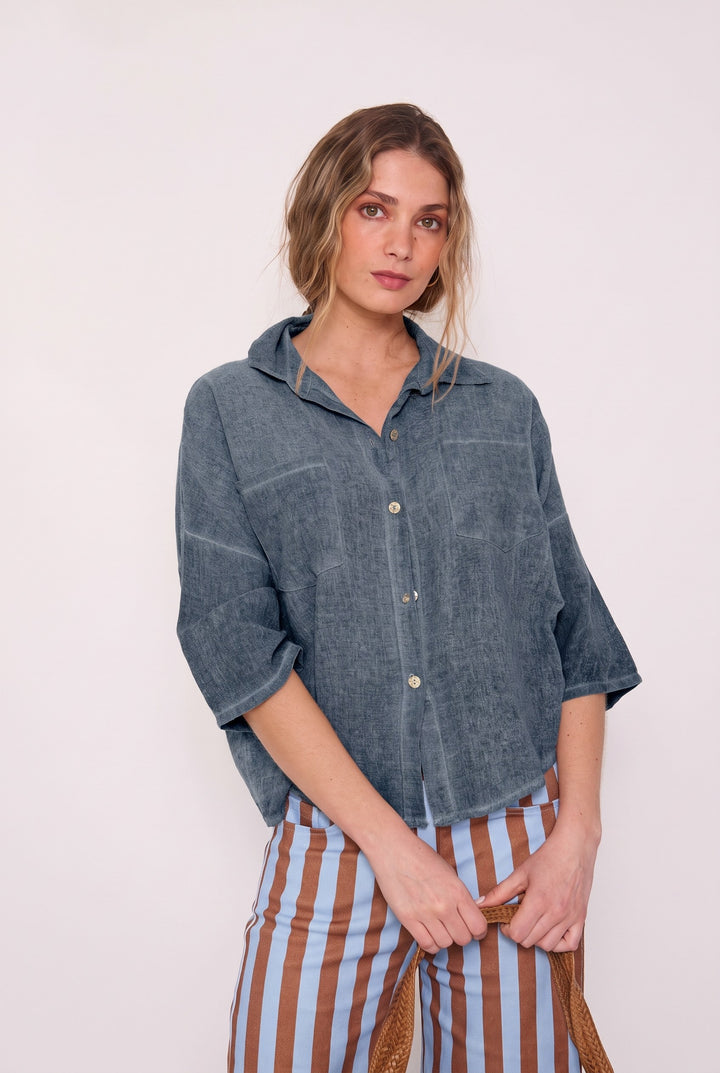 Polera Josefina celeste
