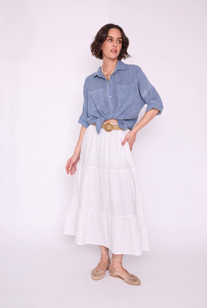 Pollera Alba blanco