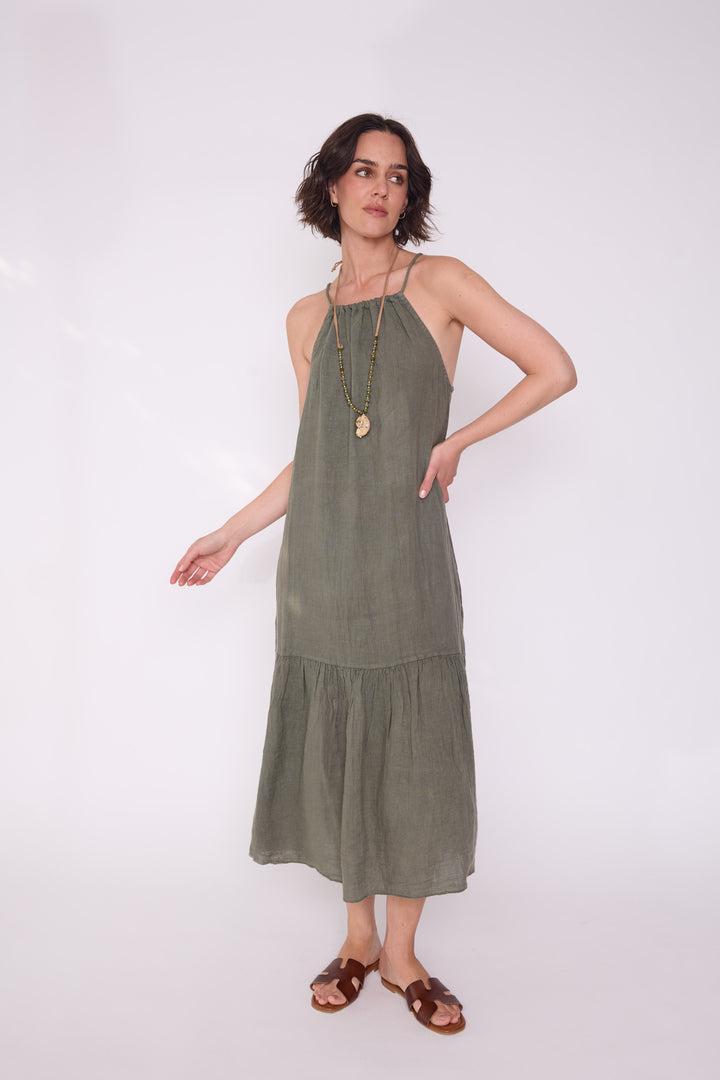 Vestido Amapola verde militar