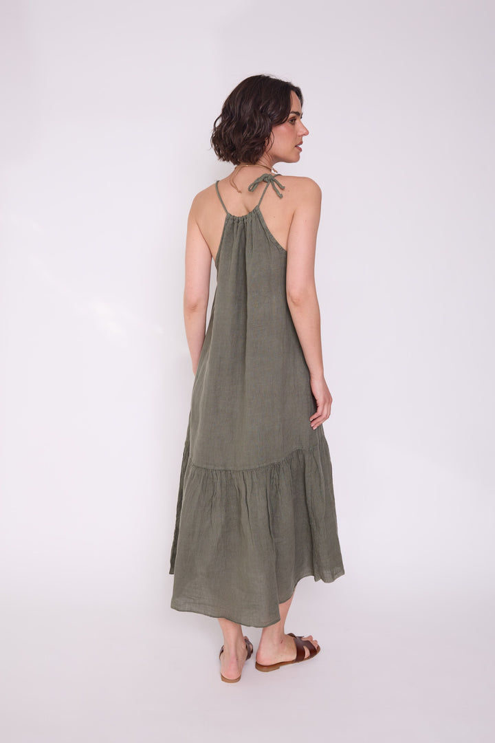 Vestido Amapola verde militar