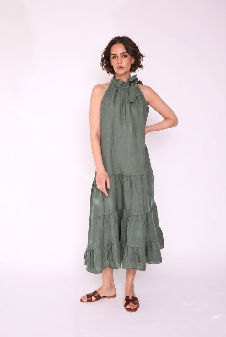 Vestido Andrea verde militar