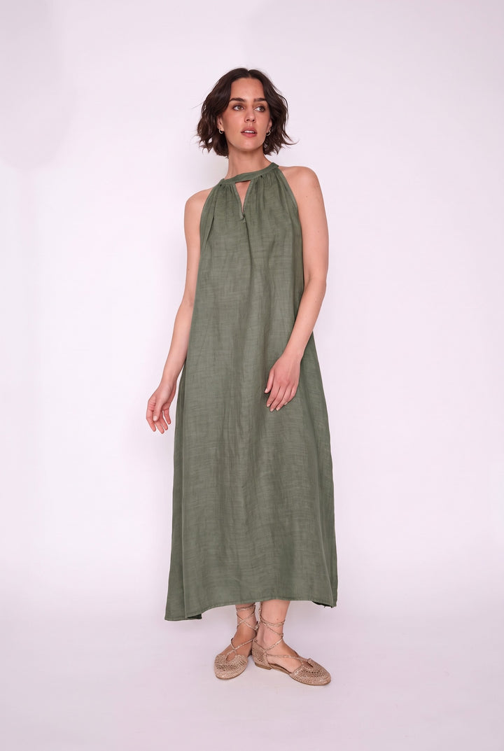 Vestido Antonia verde militar