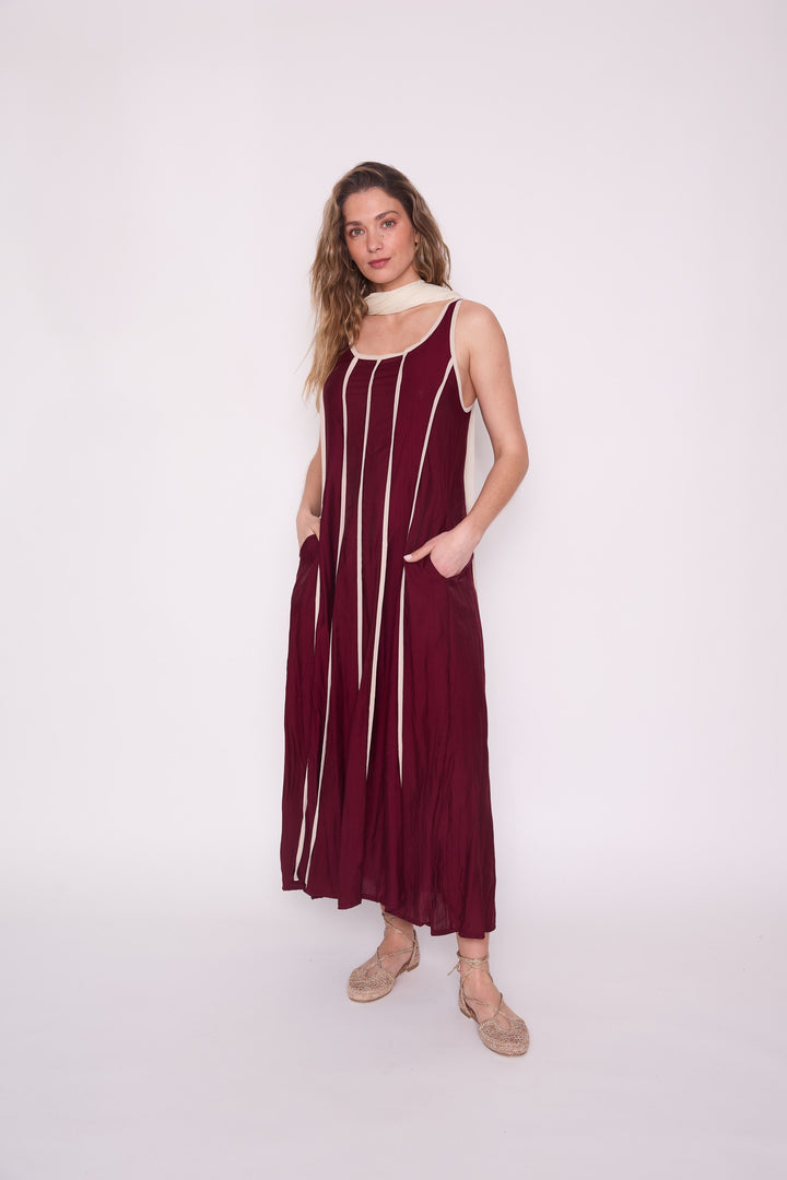Vestido Ariela burdeo