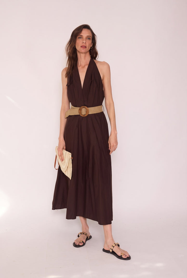 Vestido Cristina café