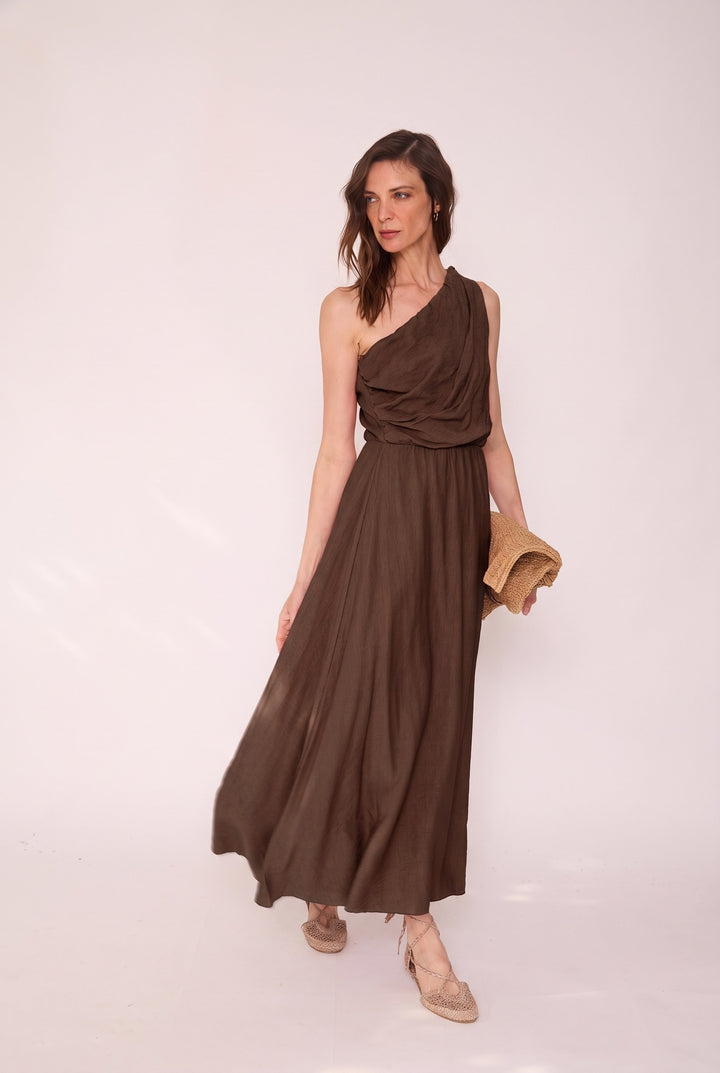 Vestido Dominga café