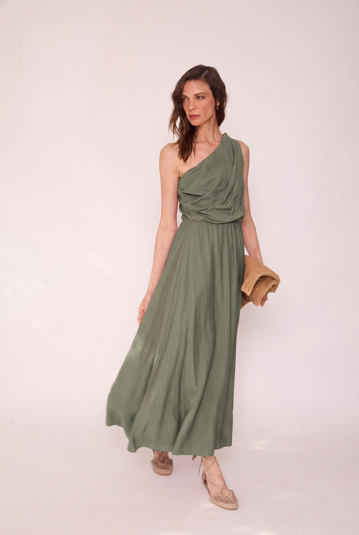 Vestido Dominga verde militar