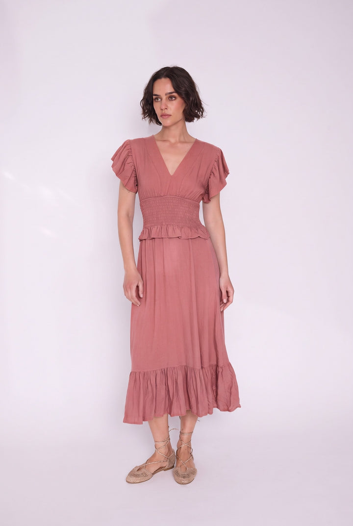 Vestido Fernanda coral