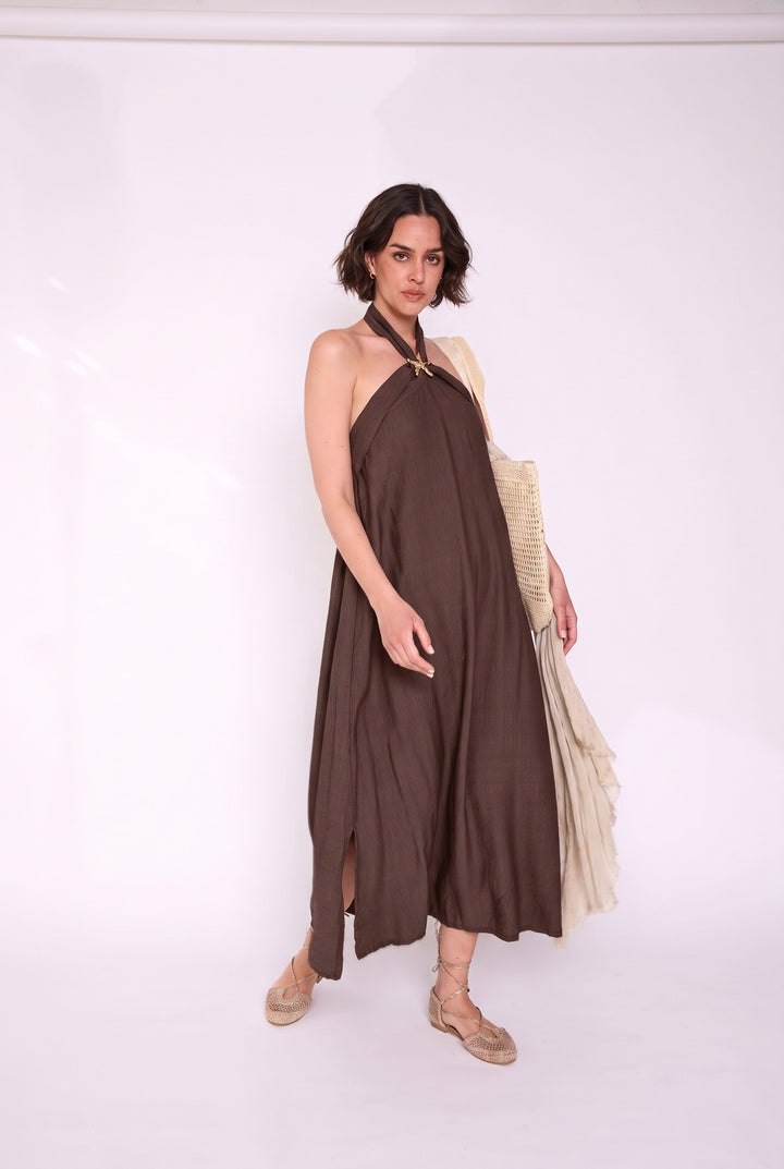 Vestido Frida café