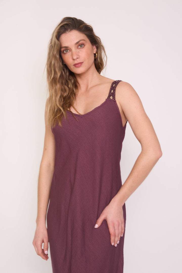 Vestido Gardenia burdeo